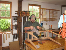 Scott gluing a table